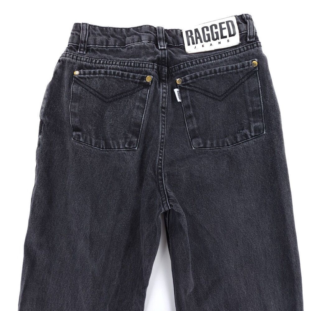 FREE PEOPLE The Ragged Priest Trip Skater Jeans 90s Wide Baggy Y2k Black Denim - Picture 6 of 7